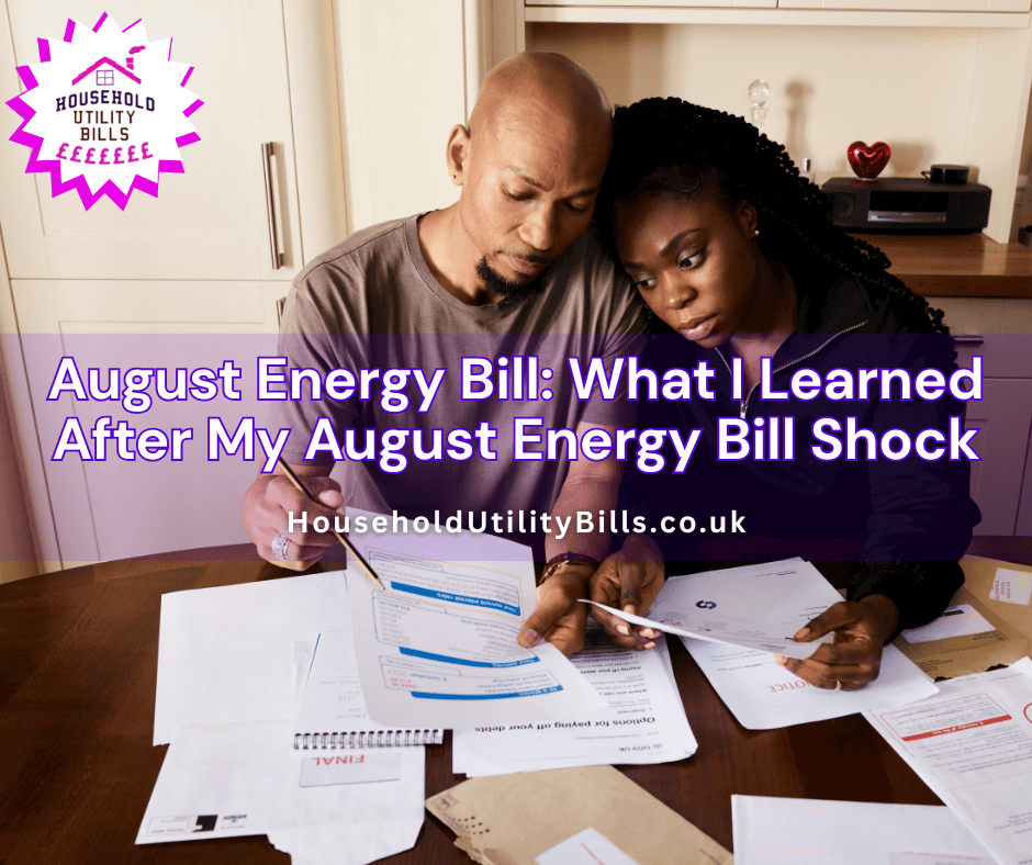 Shocked Man And Woman Looking At Their Utility Bills On A Table