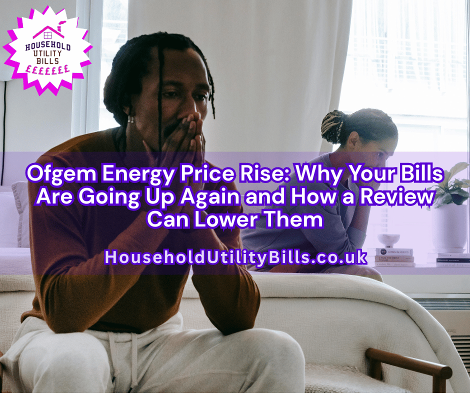 Ofgem Energy Price Rise: A Worried Couple In Their Bedroom, Thinking About Their Rising Energy Bill