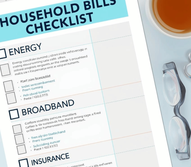 Checklist For Managing Household Bills