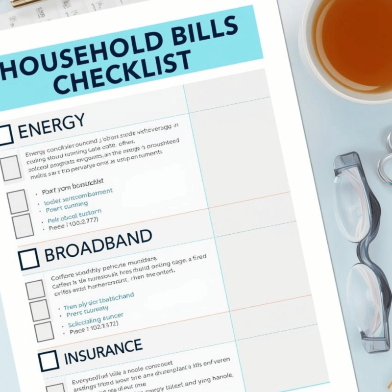 Checklist For Managing Household Bills